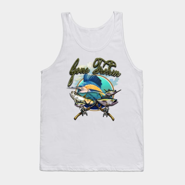 Gone Fishin Sailfish Tank Top by PeggyNovak